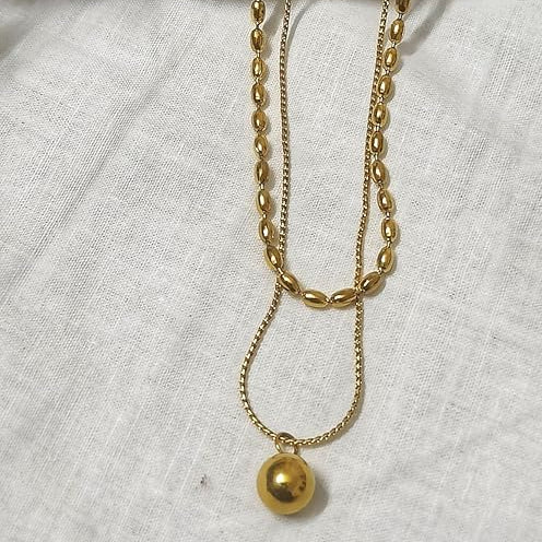 Elegant Anti-Tarnish Gold-Plated Layered Necklace for Women