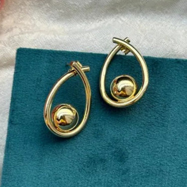 Gold-Toned Drop Earrings.