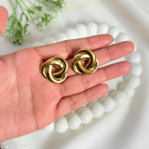 Twisted Knot Gold Earrings – Anti-Tarnish.
