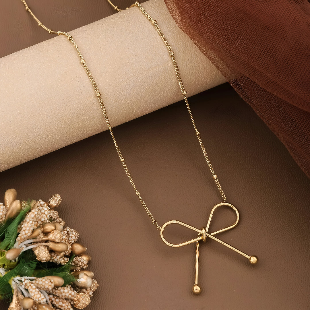 Gold Bow chain pendant