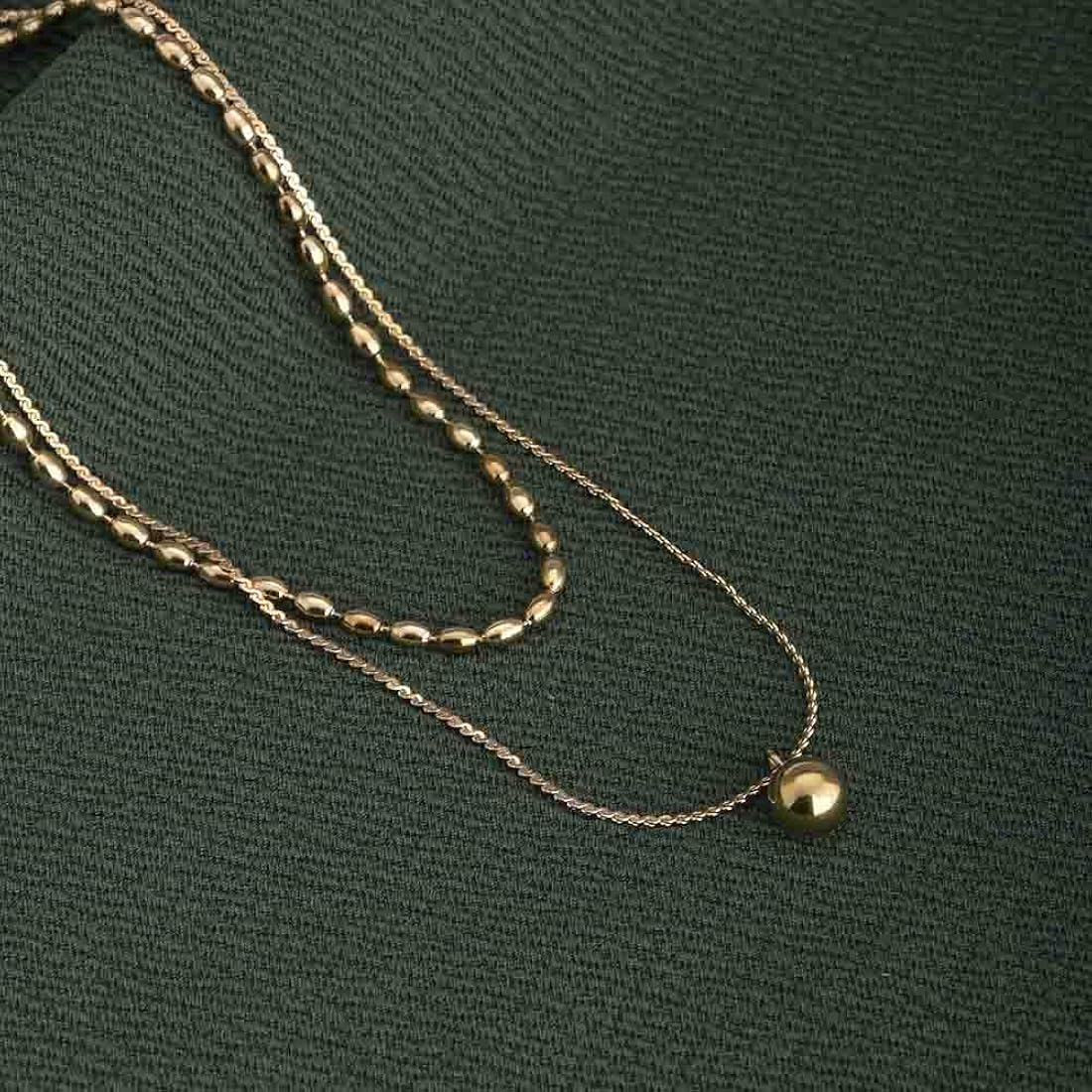 Elegant Anti-Tarnish Gold-Plated Layered Necklace for Women