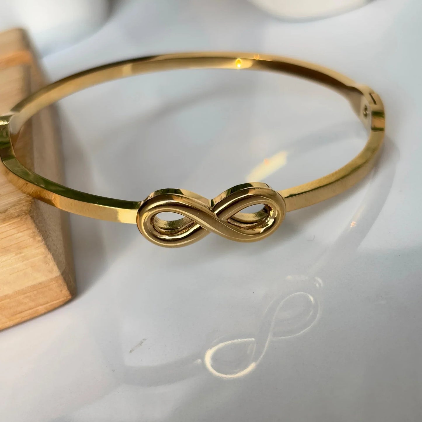 Gold-Plated Anti-Tarnish Infinity Symbol Kada