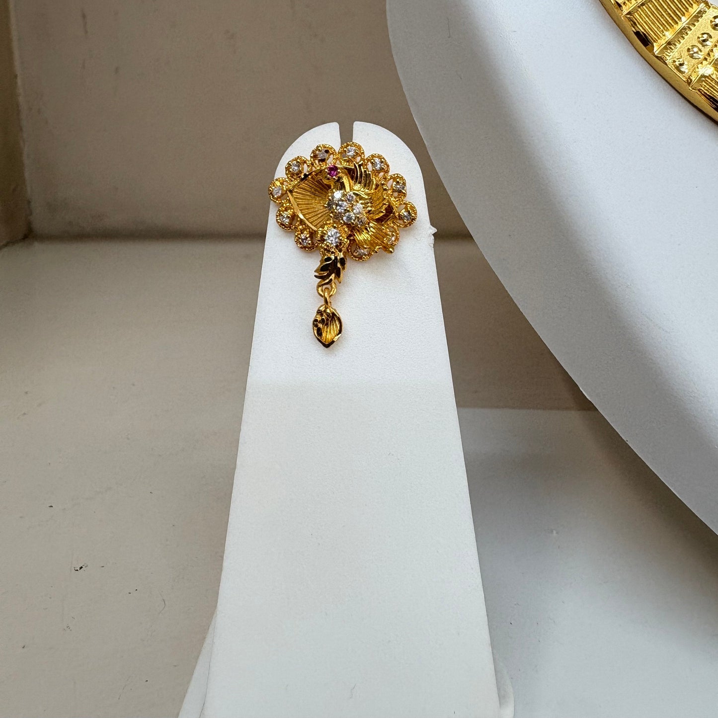 One Gram Gold Plated Necklace Set for Women | Bird Design Pendant with Diamond Detailing