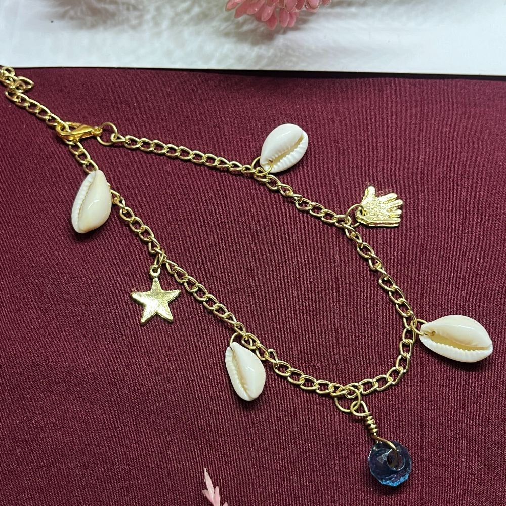Golden Seashell Charm Bracelet