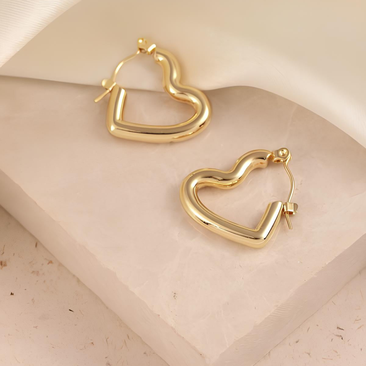 Heart-Shaped Mini Hoop Earrings