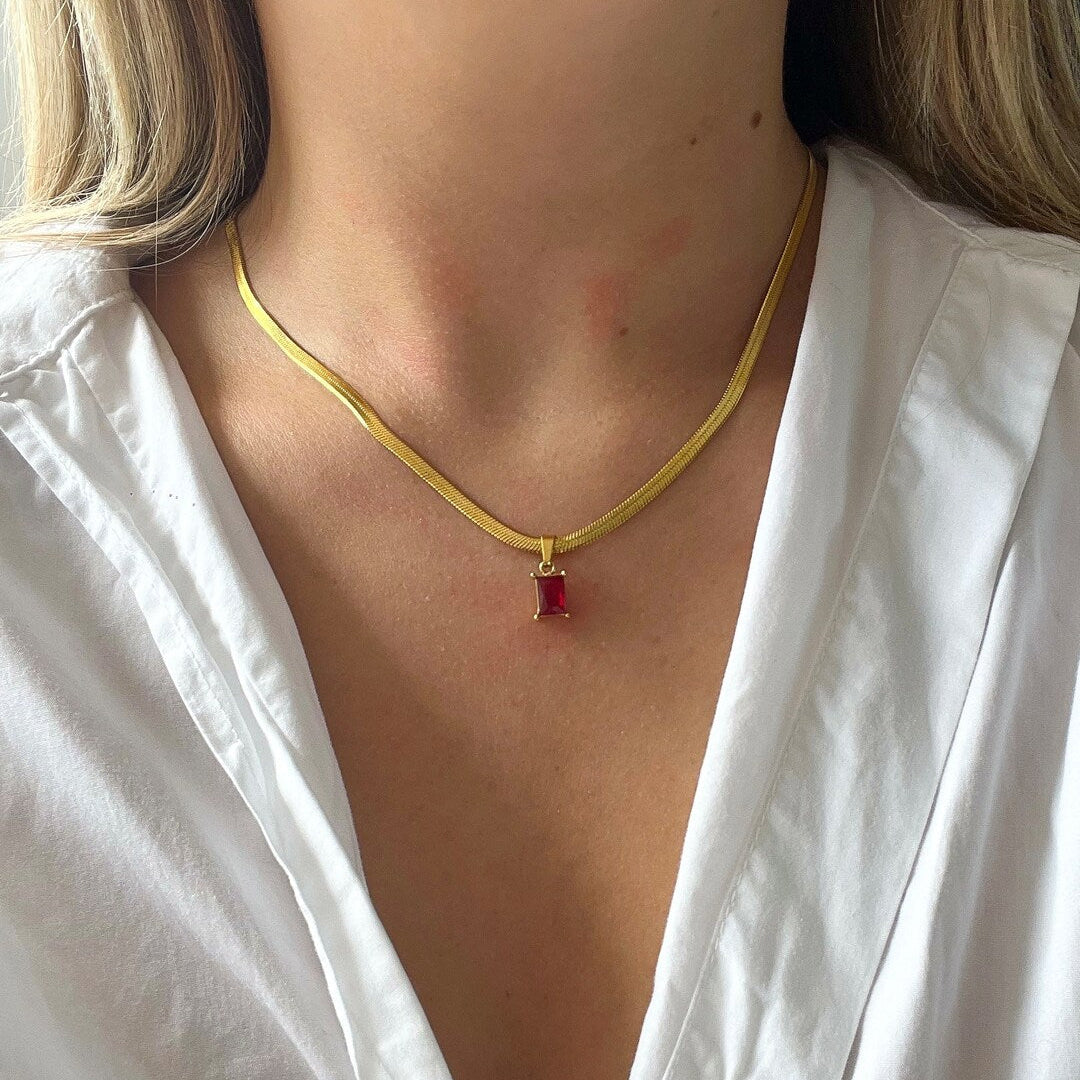 Red Radiance Pendant Necklace