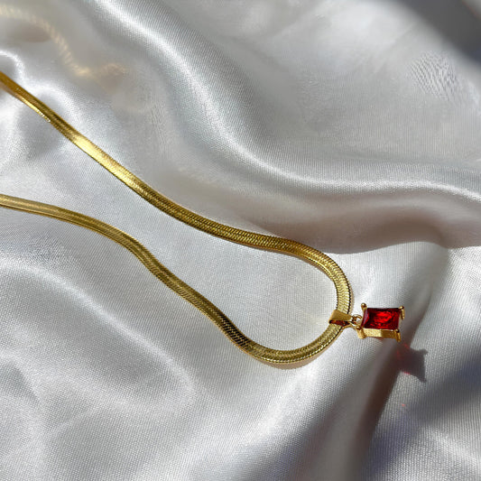 Red Radiance Pendant Necklace