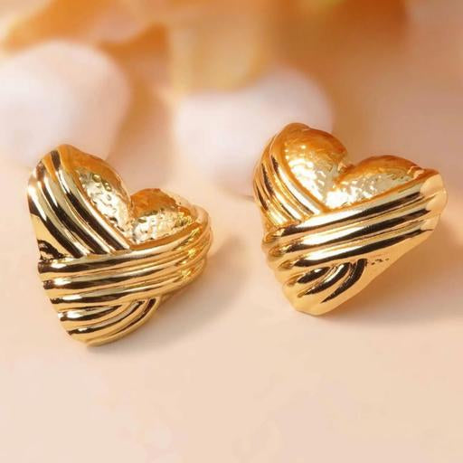 Gold-Plated Heart Earrings – Anti-Tarnish.