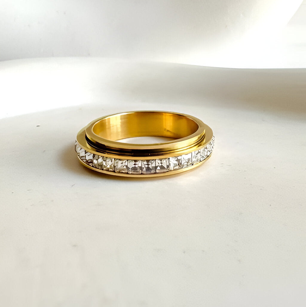 Classic Gold Channel-Set Diamond Band Ring