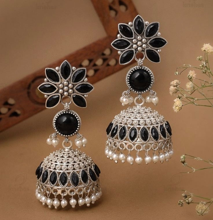 Silver/Oxidised Jhumka Edits