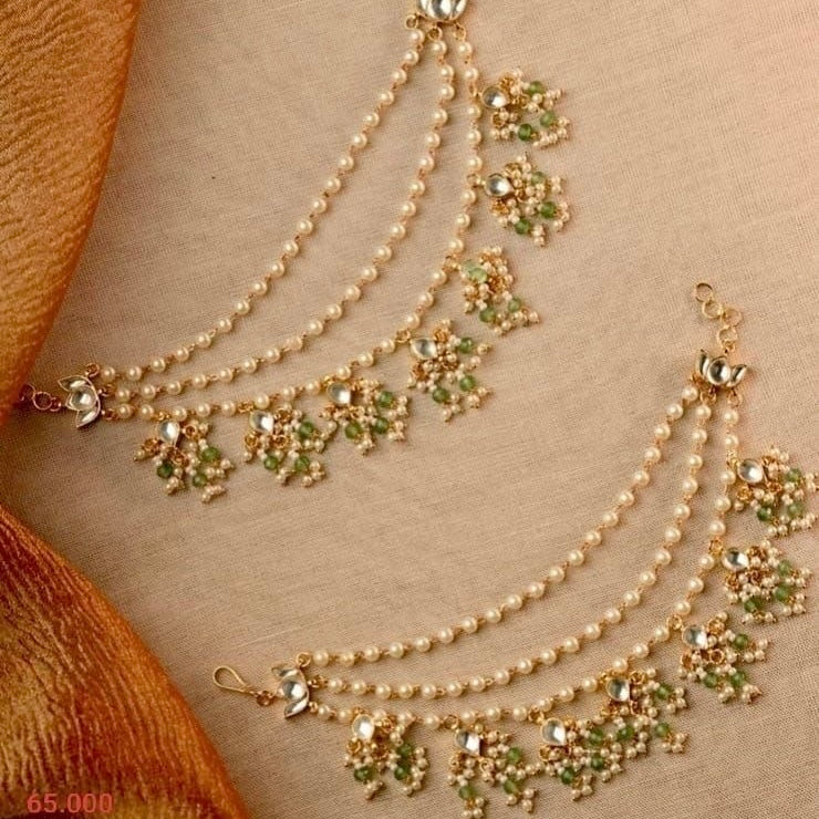 Traditional Kundan Ear Chains