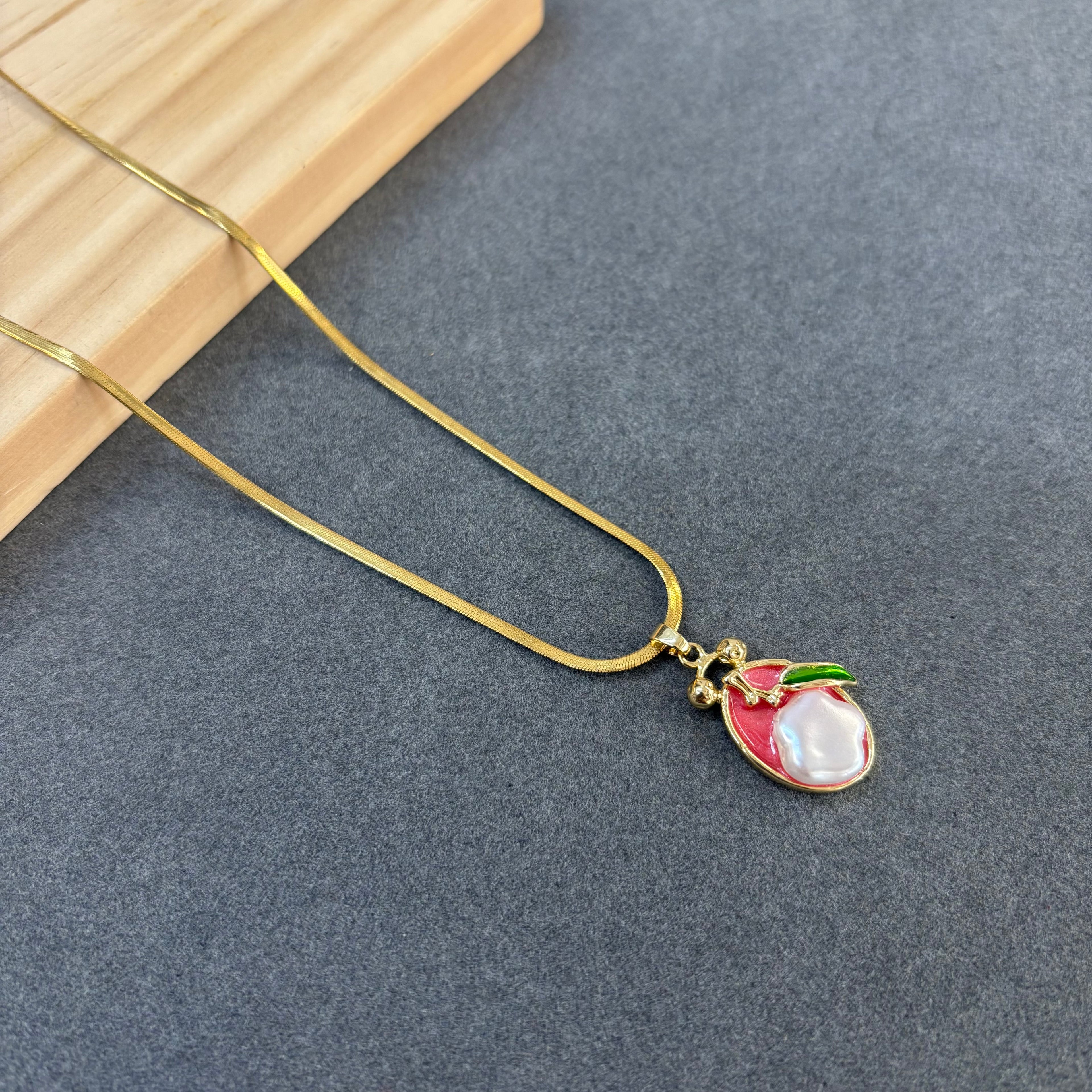 Enamel charm necklace