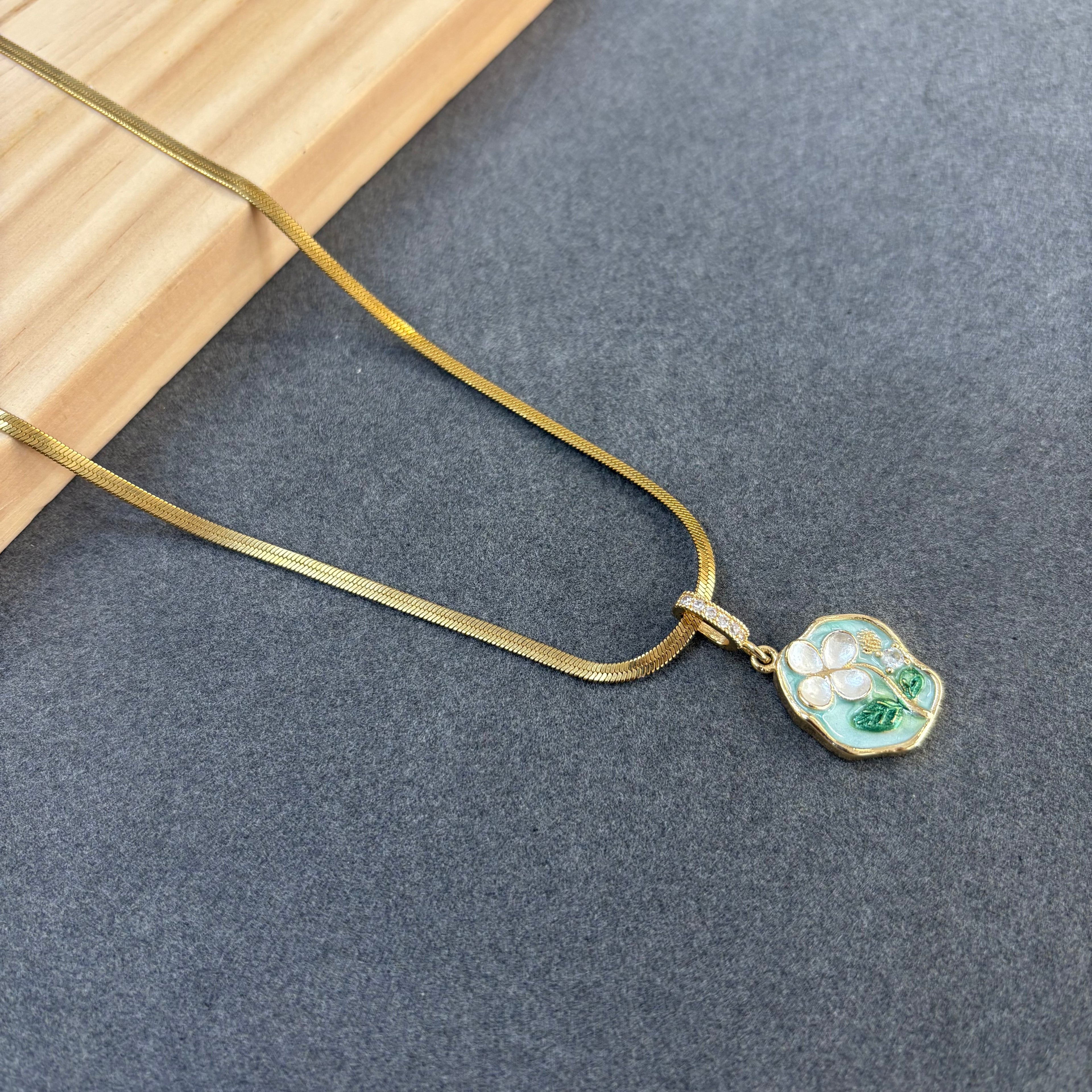 Enamel charm necklace