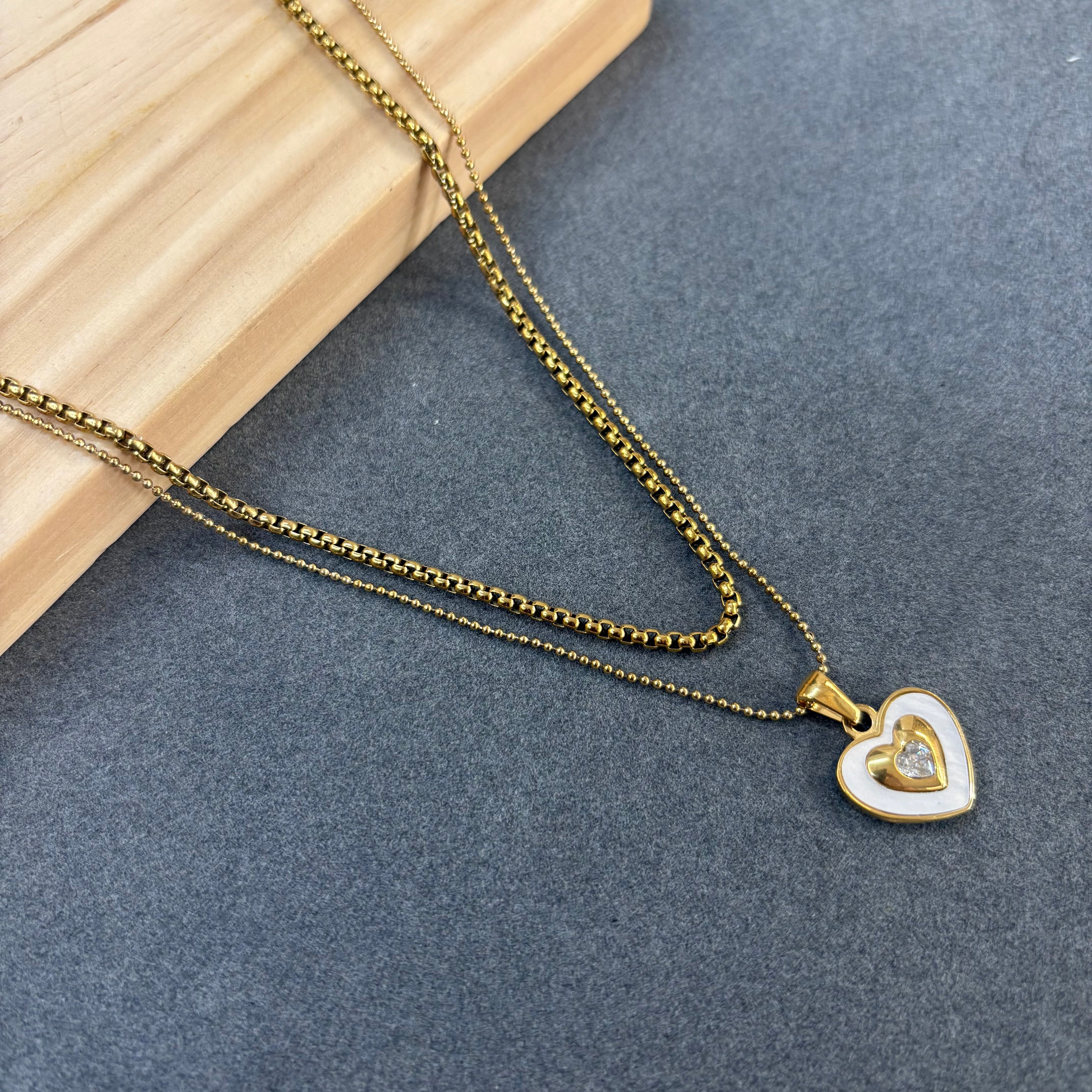 Heart shape double chain