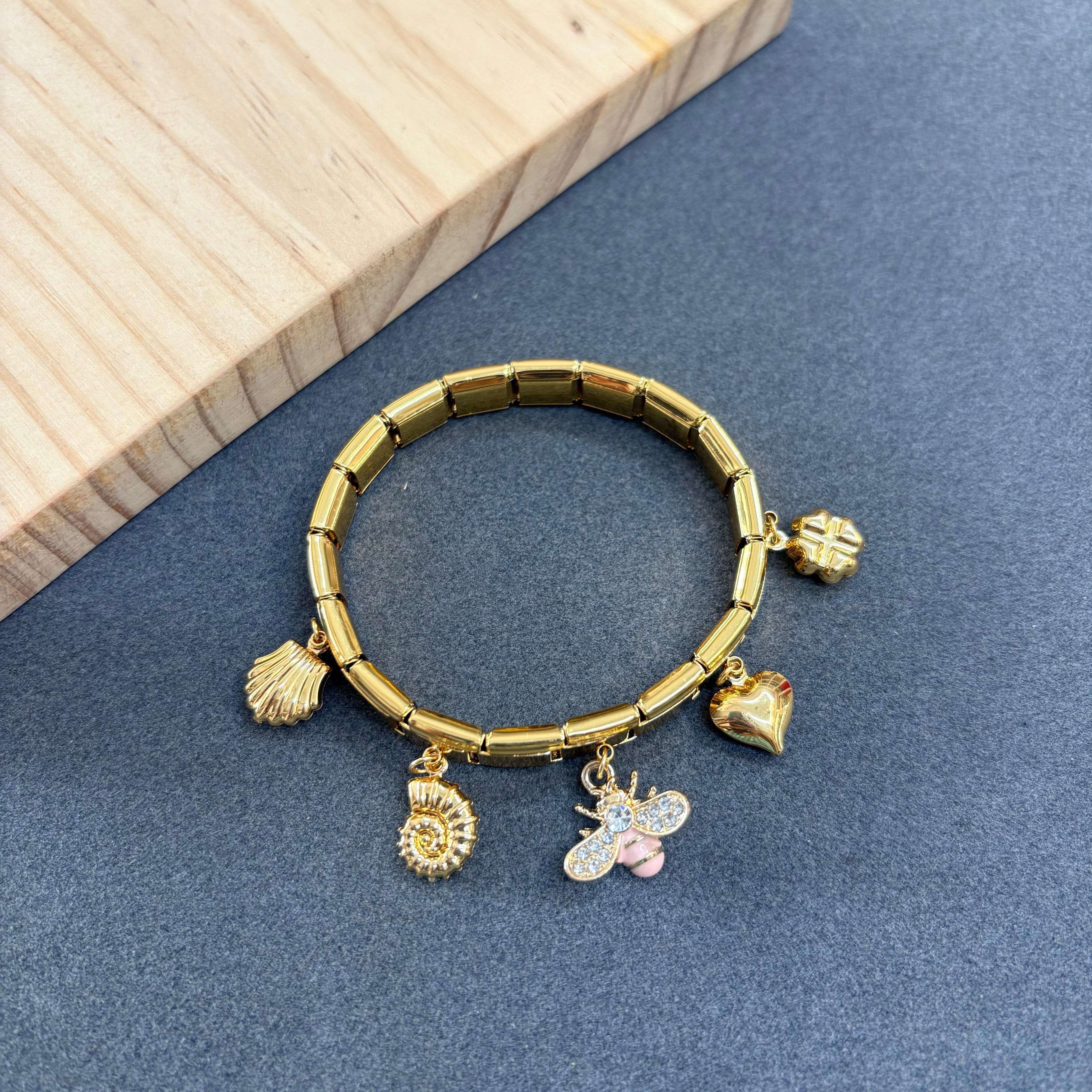 Anti-Tarnish Italian Charm Stretch Bracelet