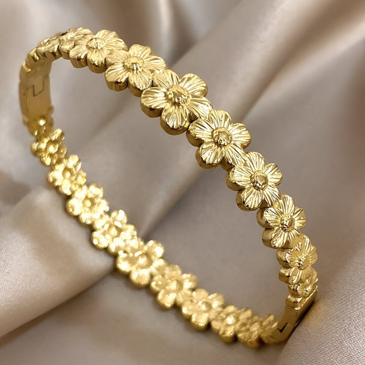 Floral Gold Anti-Tarnish Kada
