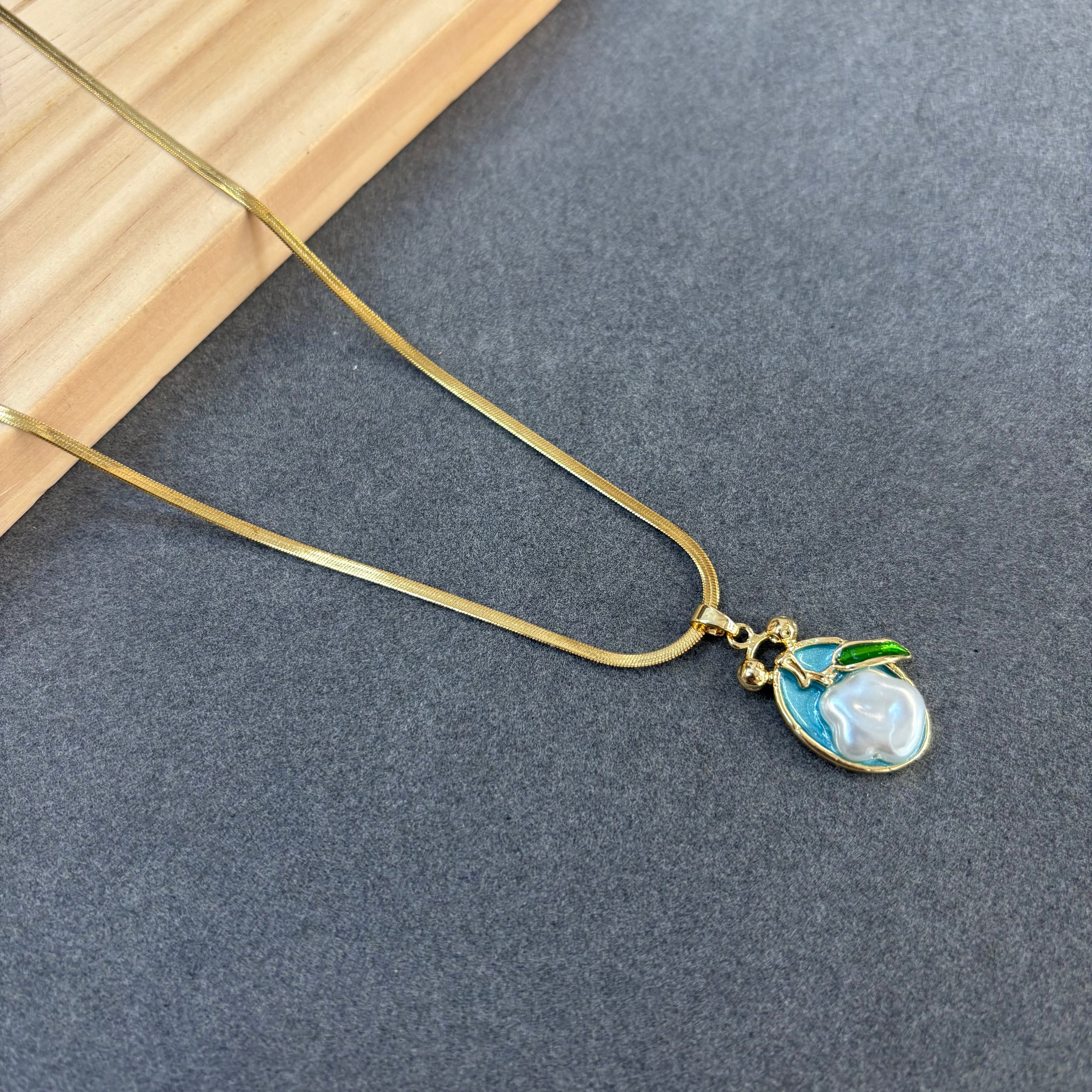 Enamel charm necklace