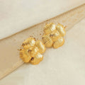 Minimal flower Gold Stud Earrings