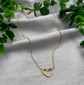 Minimal Heart Knot Chain Pendant Necklace