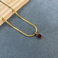 Red square pendent neck chain