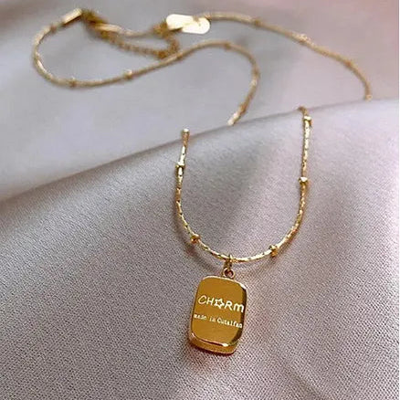Luxury Anti-Tarnish Gold Chain with ‘Charm’ Pendant
