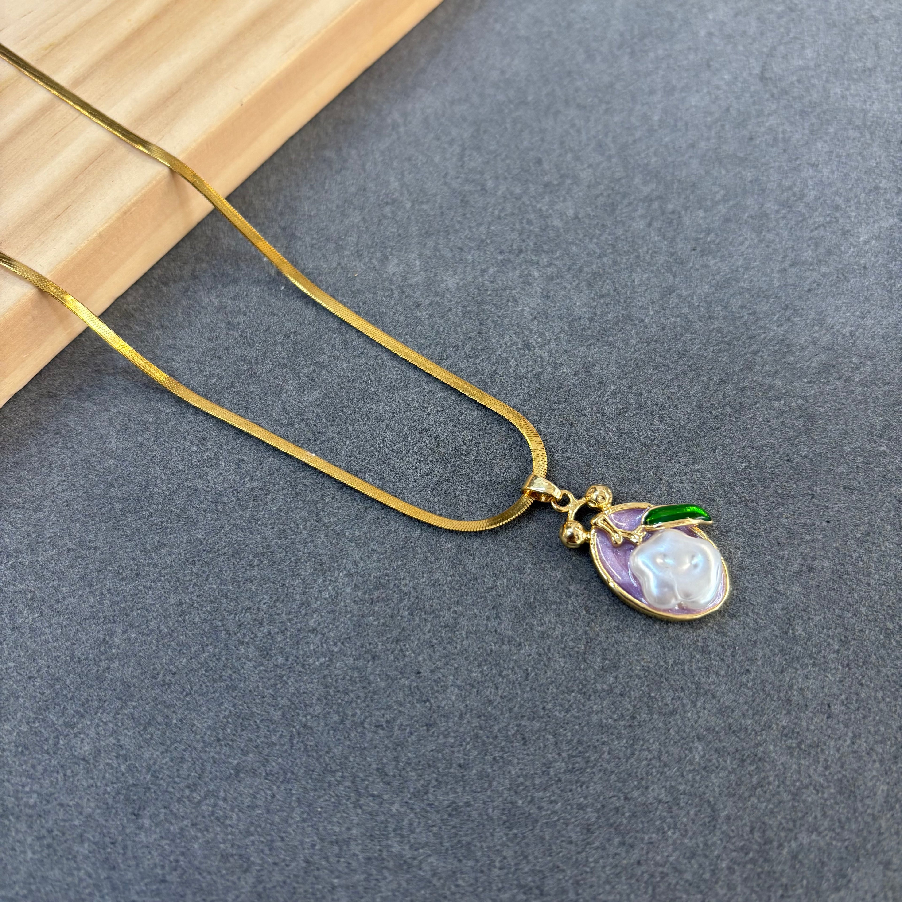 Enamel charm necklace