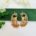 Royal Peacock Jadau Kundan Ear Cuff with Blue Stones