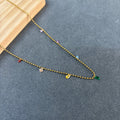 Small stone charm necklace