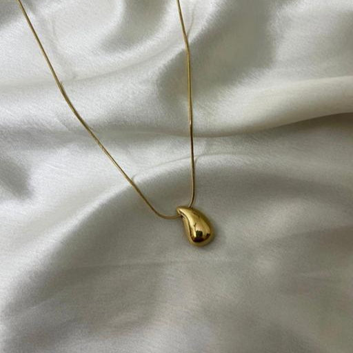 Gold-Toned Anti-Tarnish Neck Chain with Teardrop Pendant