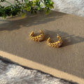 Gold Textured Hoop Anti-Tarnish Earrings