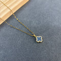 Clover black and white pendent necklace