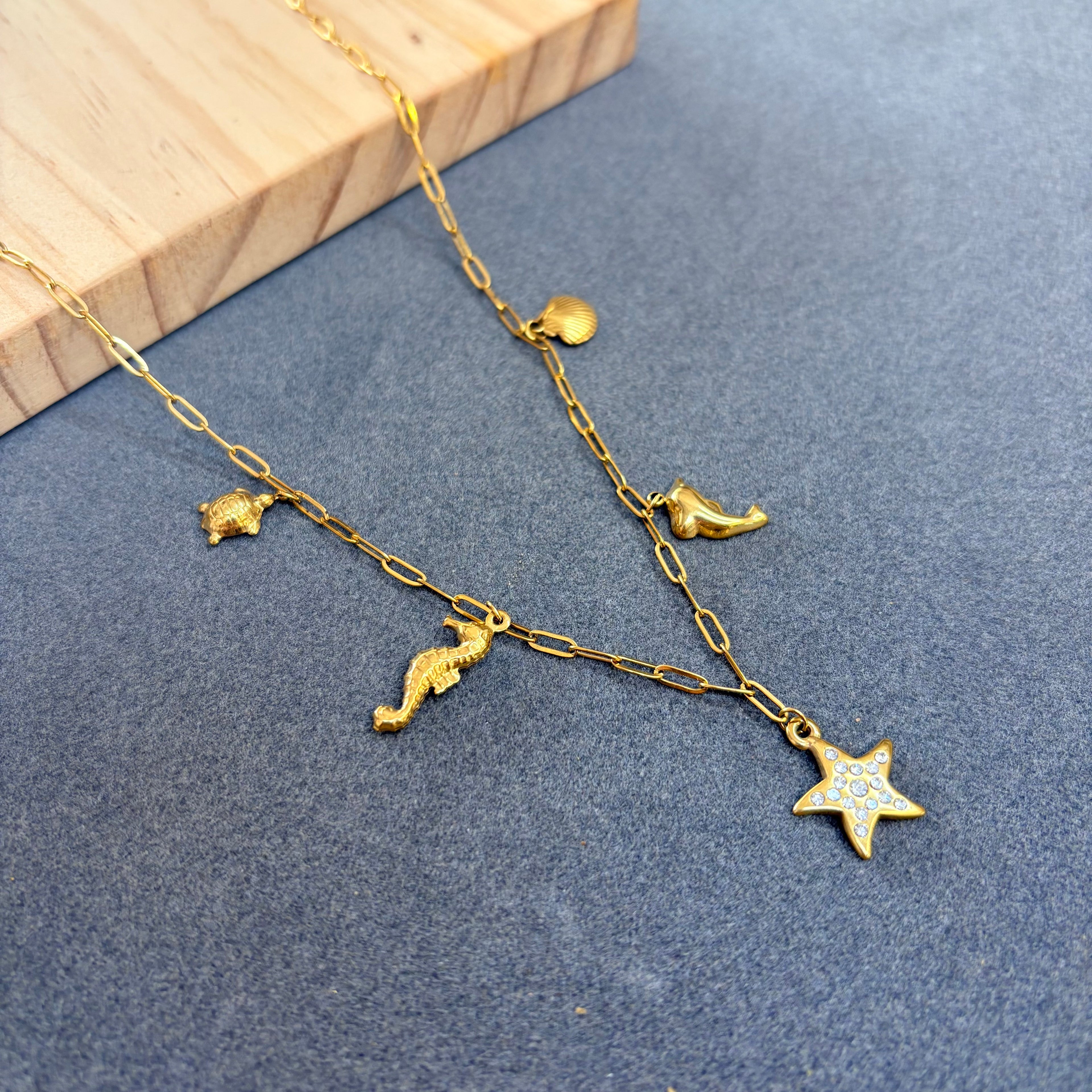 Minimal Beach Charm Anti-Tarnish Necklace