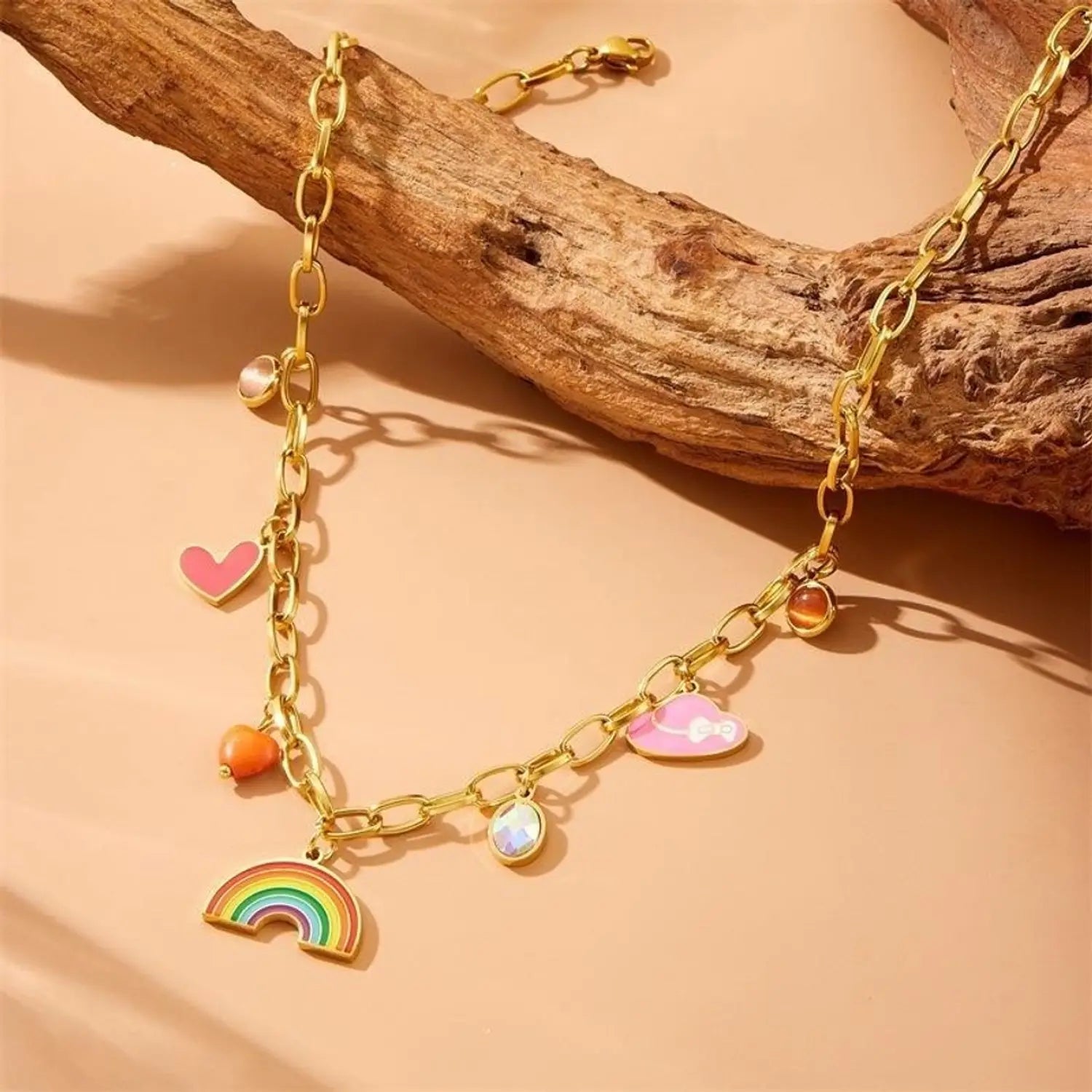 Ocean-Inspired Anti-Tarnish Charm Necklace