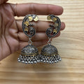 Classic two tone Oxidised Indian Jhumka Earrings