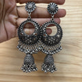 Trendy Oxidised Silver-Plated Jhumkas