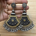 Oxidise two tone earrings