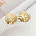 Minimal Gold Shell Stud Earrings