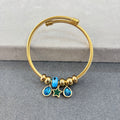 Hanging crystal star and teardrop charms bracelet