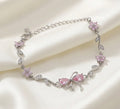 Anti-Tarnish Pink bow Charm Bracelet