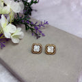 White Clover Stud Earrings – Minimal Lucky Charm