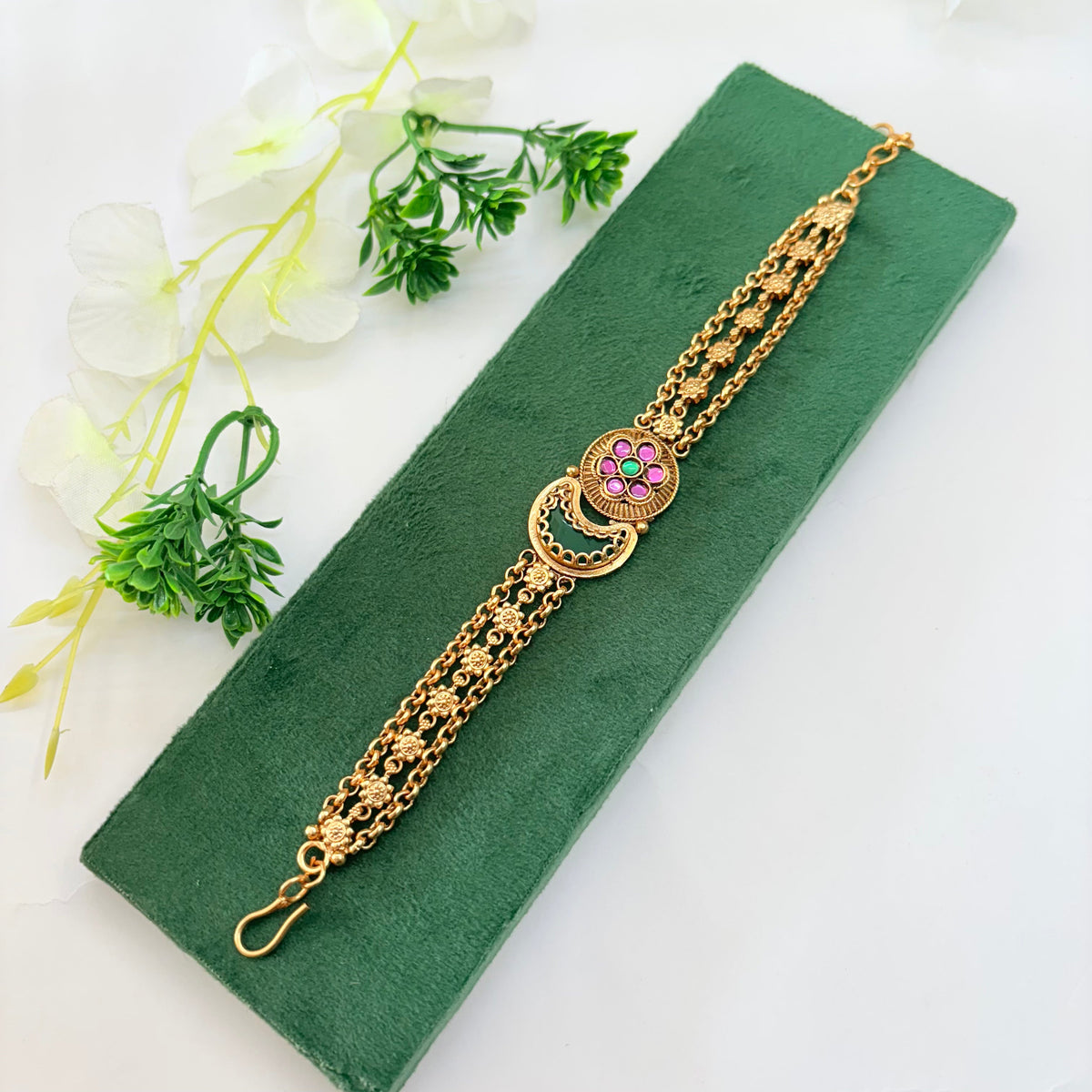 Heritage Floral Crescent Bracelet