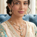 Elegant Pink Floral Layered Necklace Set