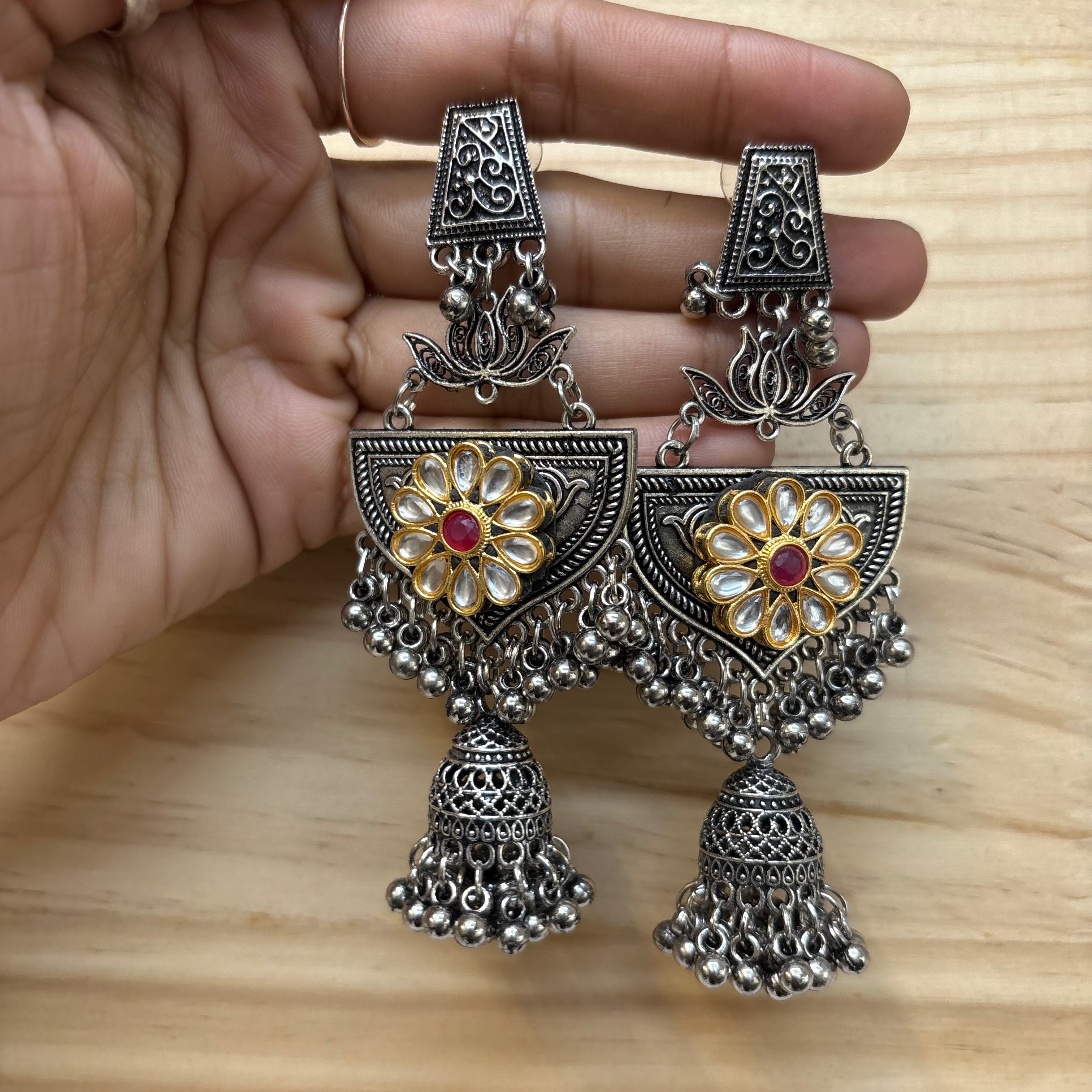 Premium Oxidised Statement Jhumkas