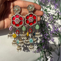 Sunflower Bloom Multicolor Jhumka Earrings