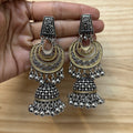 Trendy Oxidised Silver-Plated Jhumkas