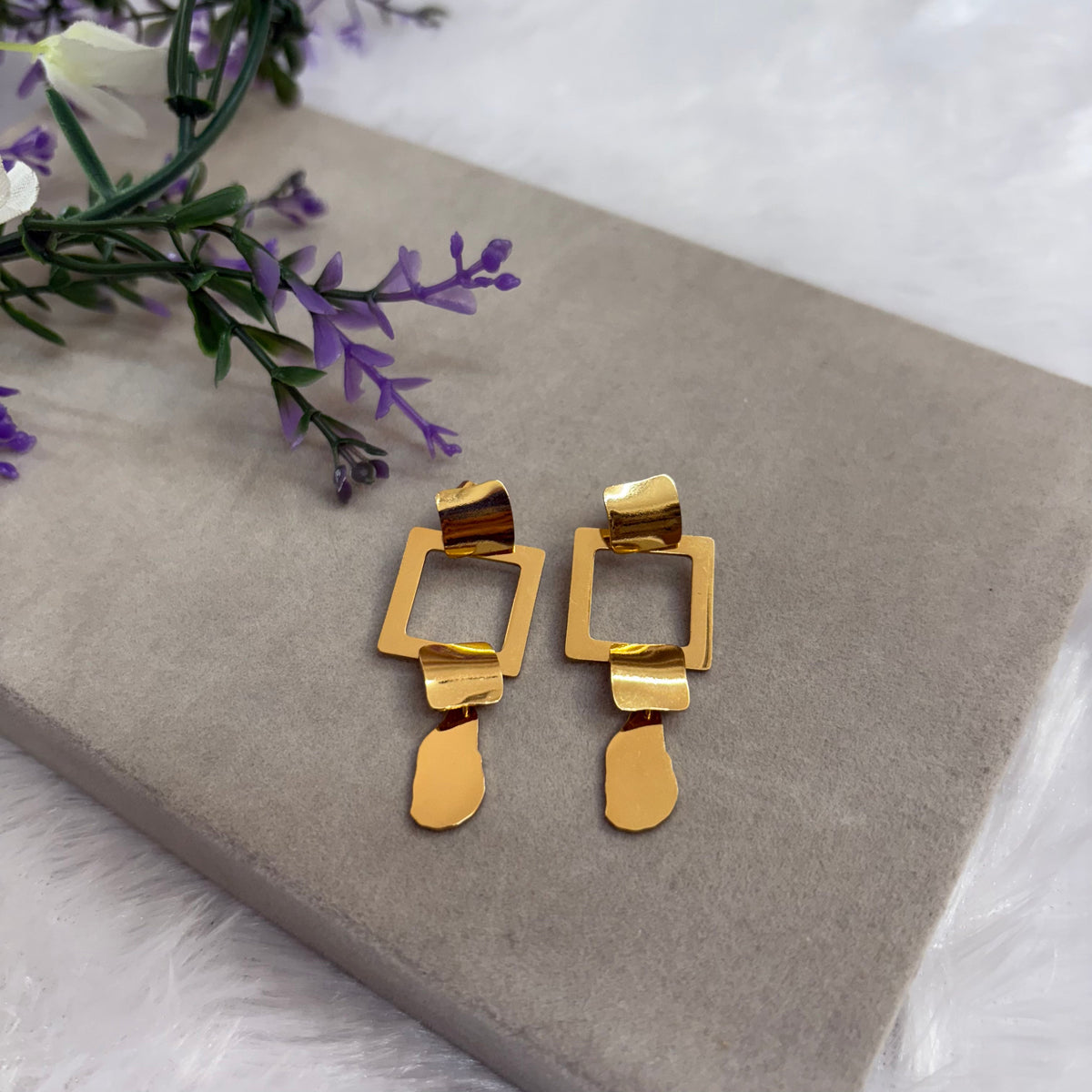 Geometric Drop Earrings – Anti-Tarnish Modern Statement