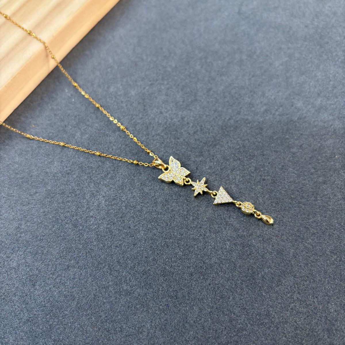 Butterfly long pendent neckchain