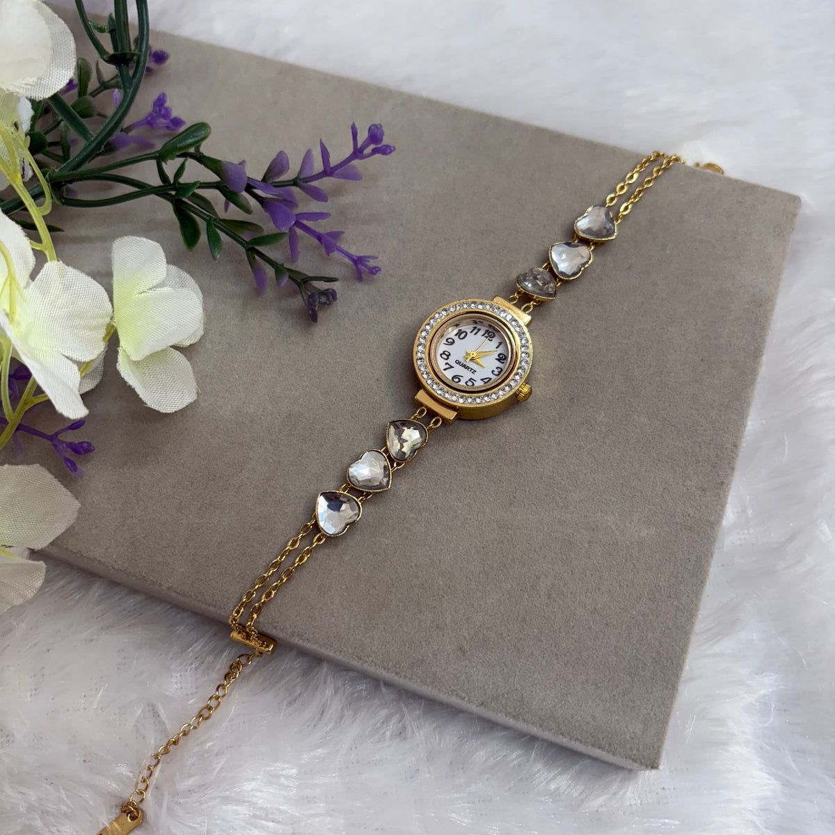 Heart Crystal Chain Watch