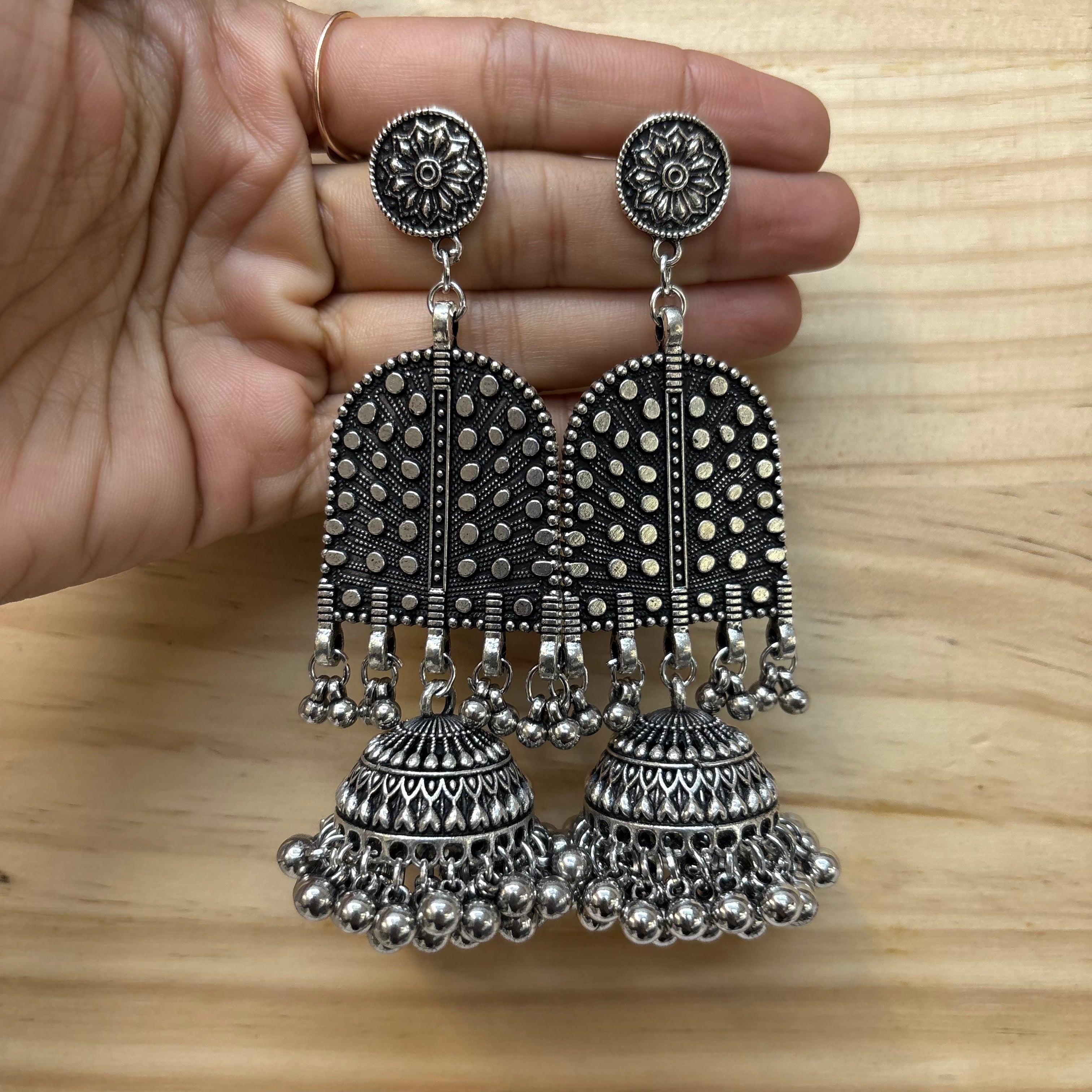 Oxidise Jhumka earrings