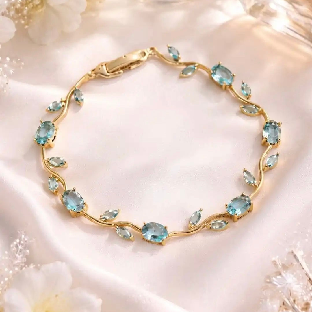 Sky blue golden Tulip bracelet